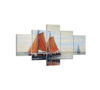 Impression sur Toile 125x70cm Tableaux Image Photo Voiliers Pétrole Orange