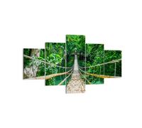 Impression sur Toile 125x70cm Tableaux Image trottoir arbre bois passerelle
