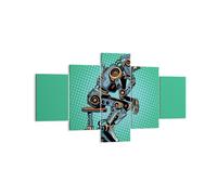 Impression sur Toile 125x70cm Tableaux Robot illustration bande dessinée comique
