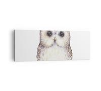 Impression sur Toile 140x50cm Tableaux Chouette Chouette Hulotte Graphiques