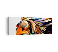 Impression sur Toile 140x50cm Tableaux effets expressionnisme fille imaginaire