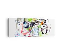 Impression sur Toile 140x50cm Tableaux flamants roses sauvage faune photographe