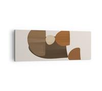 Impression sur Toile 140x50cm Tableaux Image Abstraction Marron Minimalisme