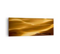 Impression sur Toile 140x50cm Tableaux Image Afrique sahara chameau paysage