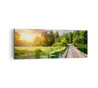 Impression sur Toile 140x50cm Tableaux Image architecture promenade Swan Paysage