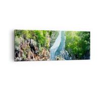 Impression sur Toile 140x50cm Tableaux Image Bateau falaises nature rochers