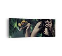 Impression sur Toile 140x50cm Tableaux Image Corps cosmétiques mode papillon