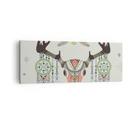 Impression sur Toile 140x50cm Tableaux Image Deer Mandala spiritualité sauvage
