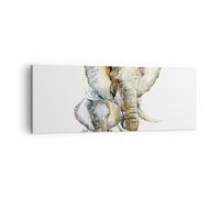 Impression sur Toile 140x50cm Tableaux Image Elephants animaux safari afrique