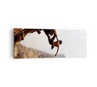 Impression sur Toile 140x50cm Tableaux Image Escalade extrême montagnes Grèce