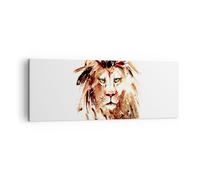 Impression sur Toile 140x50cm Tableaux Image illustration intelligent roi lion
