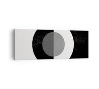 Impression sur Toile 140x50cm Tableaux Image L'Abstraction Roue Noir Et Blanc