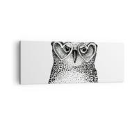 Impression sur Toile 140x50cm Tableaux Image mode conception hibou aquarelle
