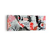 Impression sur Toile 140x50cm Tableaux Image Mots modèles coeurs le magazine