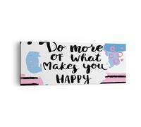 Impression sur Toile 140x50cm Tableaux Image Mots Motivation Heureux message