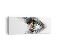 Impression sur Toile 140x50cm Tableaux Image Oeil Humain Illustration adulte