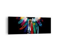 Impression sur Toile 140x50cm Tableaux Image Oiseau plume couleur composition