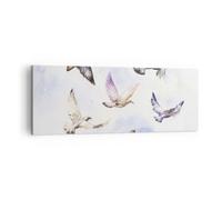 Impression sur Toile 140x50cm Tableaux Image Oiseaux aquarelle sauvagerie vol
