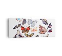 Impression sur Toile 140x50cm Tableaux Image Papillons illustration ailes