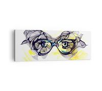 Impression sur Toile 140x50cm Tableaux Image personne oeil nuances décoration