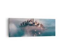 Impression sur Toile 140x50cm Tableaux Image Photo Alpes Bled Église Decoration