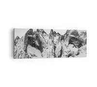Impression sur Toile 140x50cm Tableaux Image Photo Alpes Neige Monochrome