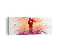Impression sur Toile 140x50cm Tableaux Image Photo Amour Couple lune de miel