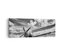 Impression sur Toile 140x50cm Tableaux Image Photo An-2 Avion Noir Et Blanc