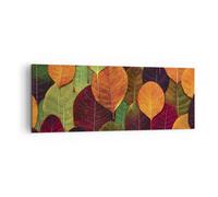 Impression sur Toile 140x50cm Tableaux Image Photo Automne Feuilles Graphismes