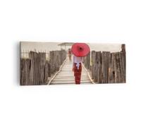 Impression sur Toile 140x50cm Tableaux Image Photo Birmanie Parapluie Pont