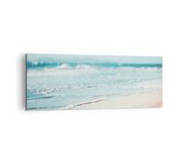Impression sur Toile 140x50cm Tableaux Image Photo Bord Vague Eau Art Decoration