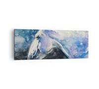Impression sur Toile 140x50cm Tableaux Image Photo Cheval Aquarelle Portrait