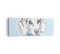 Impression sur Toile 140x50cm Tableaux Image Photo Chien labrador oeil portrait
