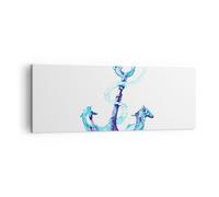 Impression sur Toile 140x50cm Tableaux Image Photo corail méduses ancre corde