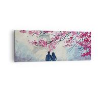 Impression sur Toile 140x50cm Tableaux Image Photo Couple Paris Arbre Decoration