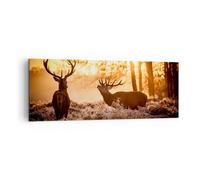 Impression sur Toile 140x50cm Tableaux Image Photo Deer bruyère animaux