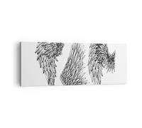 Impression sur Toile 140x50cm Tableaux Image Photo Dessin ange ailes plumes