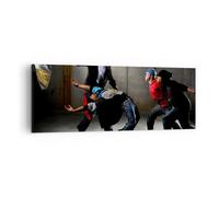 Impression sur Toile 140x50cm Tableaux Image Photo Équilibre danseurs saut