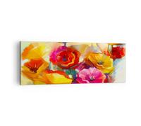 Impression sur Toile 140x50cm Tableaux Image Photo Fleurs Printemps Flore Jardin
