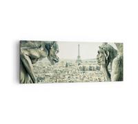 Impression sur Toile 140x50cm Tableaux Image Photo Gargouilles Paris Notre-Dame