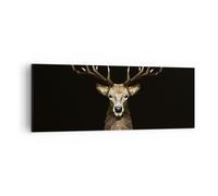 Impression sur Toile 140x50cm Tableaux Image Photo Géométrique Cerf Moderne