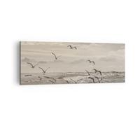 Impression sur Toile 140x50cm Tableaux Image Photo Goélands Côte Boho Decoration