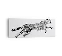 Impression sur Toile 140x50cm Tableaux Image Photo Guépard animaux points