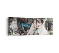 Impression sur Toile 140x50cm Tableaux Image Photo Jeunes Mariés Amour Paysage