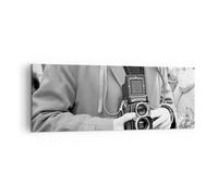 Impression sur Toile 140x50cm Tableaux Image Photo La Caméra Rétro Vintage