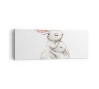 Impression sur Toile 140x50cm Tableaux Image Photo Lapin Lièvre Enfants