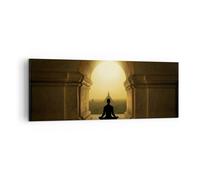 Impression sur Toile 140x50cm Tableaux Image Photo Méditation Temple Ombre