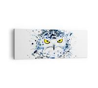 Impression sur Toile 140x50cm Tableaux Image Photo Mode design hibou aquarelle