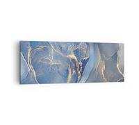 Impression sur Toile 140x50cm Tableaux Image Photo Or bleu peinture Decoration
