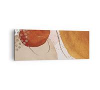 Impression sur Toile 140x50cm Tableaux Image Photo Orange Abstraction Taches